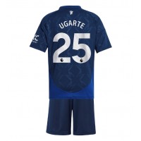 Camiseta Manchester United Manuel Ugarte #25 Visitante Equipación para niños 2024-25 manga corta (+ pantalones cortos)